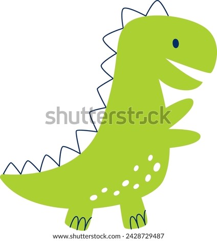 Cute Childish Dinosaur Vector Illustration