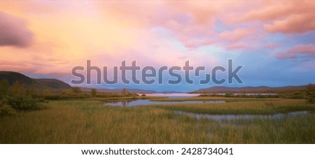 Typical scenery in laponia, lappland, sweden, scandinavia, europe