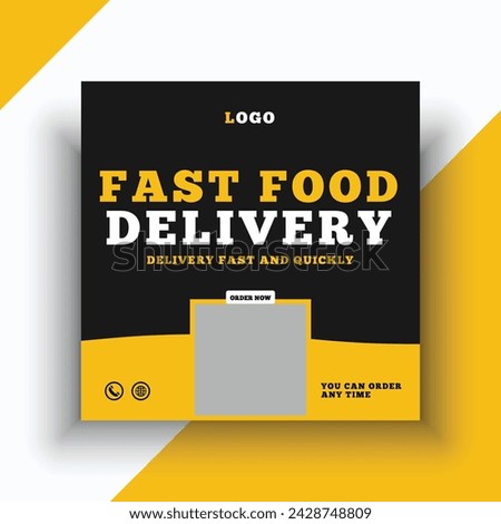 Fast food delivery social media banner template