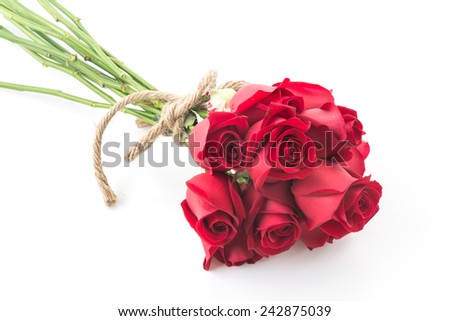 red rose bouqiet isolated on white background