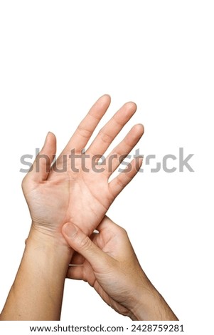 Man has left wrist pain,office syndrome , health care concept, Guillain Barre Syndrome
 Royalty-Free Stock Photo #2428759281