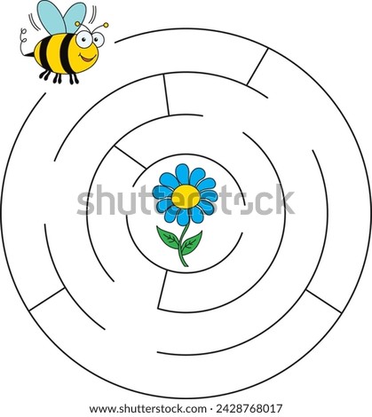 Bee maze for kids vector