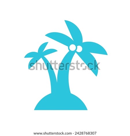 Paradise. Island with palms. From blue icon set.