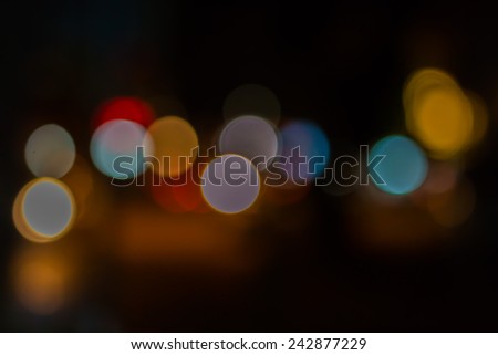 Out of focus of city lights background