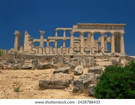 Temple of aphaia, on aegina, argo saronic islands, greek islands, greece, europe Royalty-Free Stock Photo #2428788433