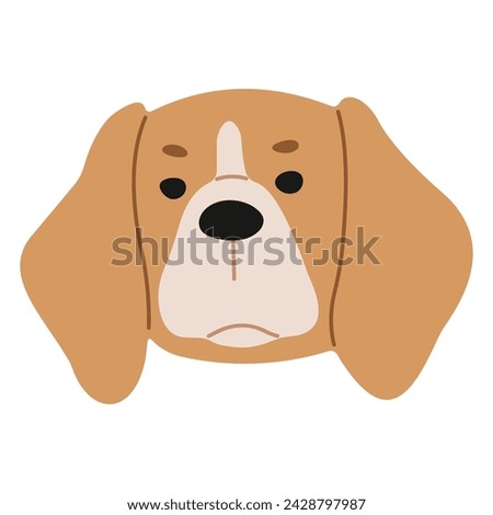 Beagle Head 1 cute on a white background, vector illustration.