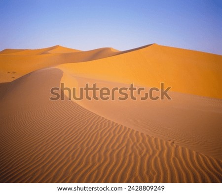 Sand dunes, grand erg occidental, sahara desert, algeria, africa Royalty-Free Stock Photo #2428809249
