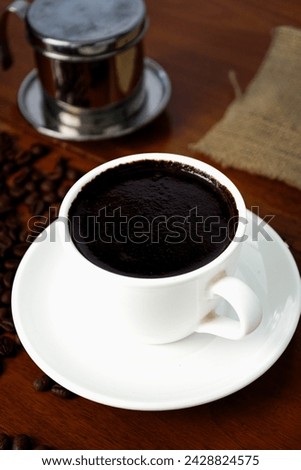 a cup of espresso in the cofee shop