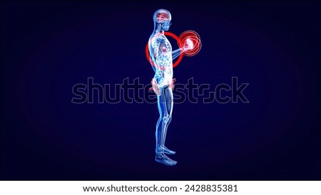 Abstract illustration of a man with weights