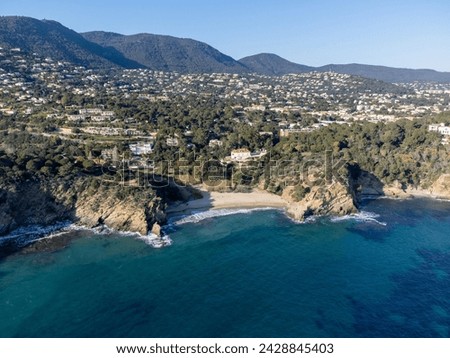Aerial photo of Bonporteau beach in Cavalaire-sur-Mer. 