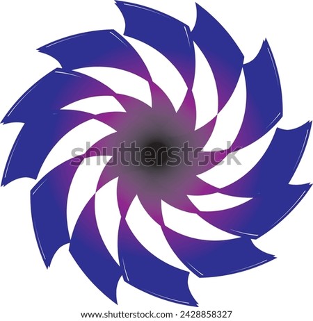 Abstract violet mandala logo flower star on white background