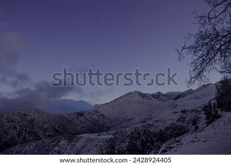 View of the Andes at sunrise