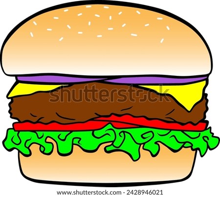 hamburger fast food vector illustration isolated on white background