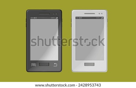 mobile phones in isolated background.