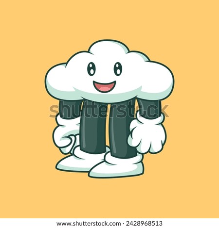 Adorable Cartoon Cloud Character Clip Art