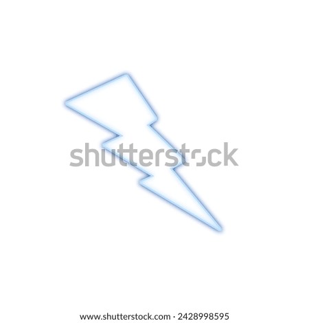 Blue Electricity Lighting Icon On White Background.