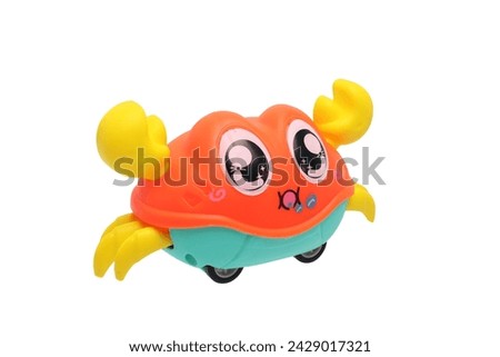 Toy crab on a white background, isolated image