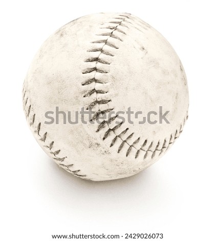 Old softball with clipping paths abstract white background.