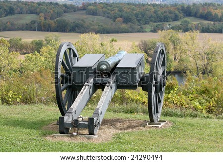 Revolutionary War Cannon on Hillside Royalty-Free Stock Photo #24290494