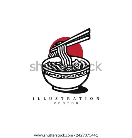 Premium Japanese Asian noodle or ramen logo design for your brand or business