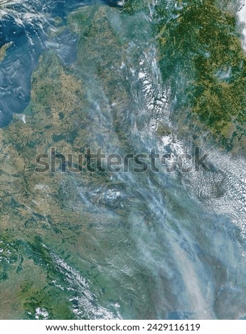 Fires and smoke in Ukraine and Russia. Fires and smoke in Ukraine and Russia. Elements of this image furnished by NASA.