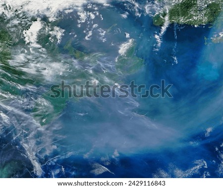 Smoke from western wildfires over the Atlantic Ocean. Smoke from western wildfires over the Atlantic Ocean. Elements of this image furnished by NASA.