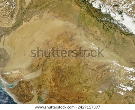 Dust storms in northern India. Dust storms in northern India. Elements of this image furnished by NASA.