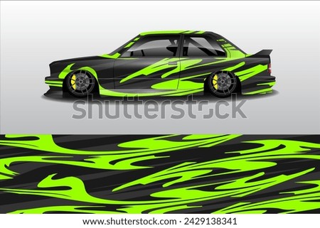 Car sticker design vector. Graphic abstract line racing background kit design for vehicle, race car, rally, adventure and livery wrapping
