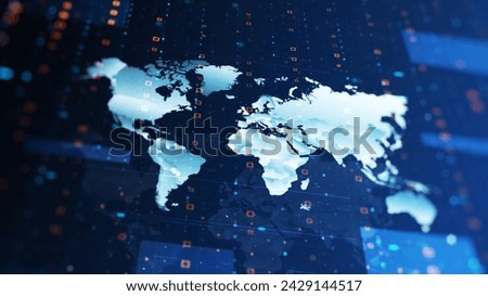 world map on blue background, world map with code, blue world map, 4k wallpaper, 4k beautiful wallpaper, 4k background