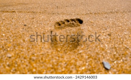 Foot Print On sand in beach