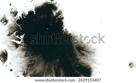 Macro Shot of Black Ink Drops Isolated on White Background Royalty-Free Stock Photo #2429153407