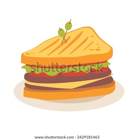 Sandwich clip art vector illustration, sandwiches fast food icon