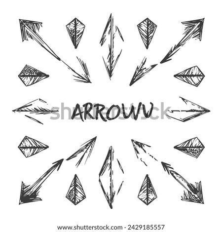 Hand drawn arrow set collection