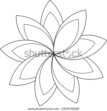 Flower Coloring Page, Flower Line Art Vector. Flower Line Art Element. Flower Clip Art EPS mode