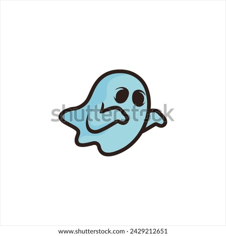 Cute Little Ghost logo Icons Flying vector Royalty-Free Stock Photo #2429212651