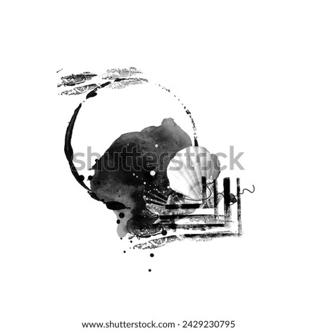 Black country frame- mask. Over layer universal use on white background