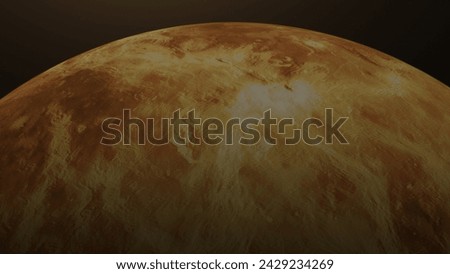 4K Image of Atla Regio Volcanic Rise Region On Venus Planet with Shadows
