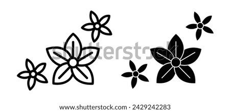 Scented Petals Line Icon. Floral Fragrance Icon in Outline and Solid Flat Style.