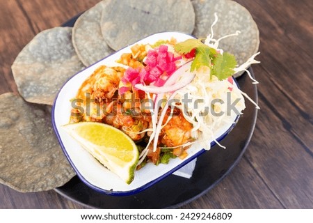 Mexican Dip Shrimp Aguachile with Tostadas