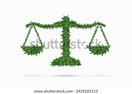 Environmental balance environmentally friendly laws and the concept of Recycle Icon of double exposed trees isolated on white background clipping path.