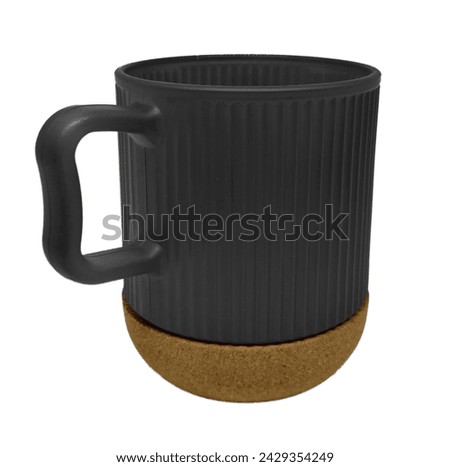 Black mug with cork on white background