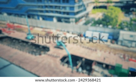 Blurred, vintage style construction site photography