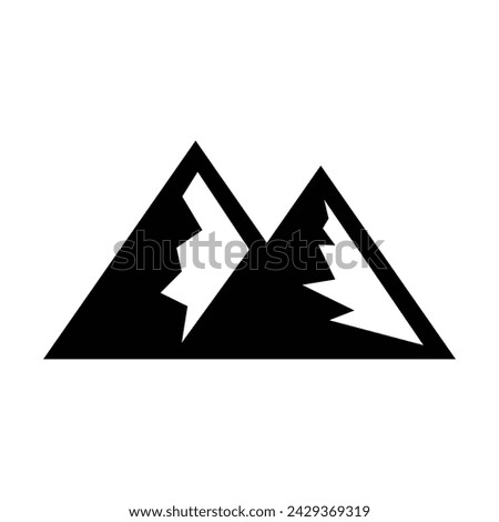 Mountains silhouettes on the white background. Vector hill of outdoor design elements. EPS 10