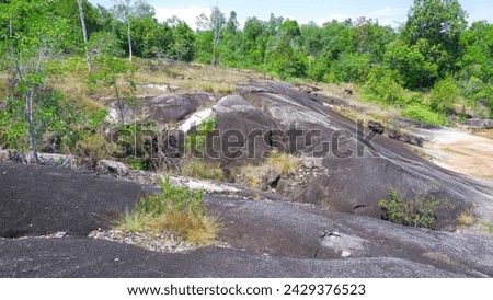 Charming Natural Views Of Mountainous Rocks On Hills In Tropical Forest Land, Daya Baru Village, Indonesia