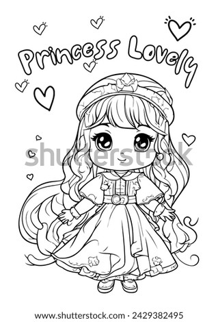 coloring pages, little princess edition for children to train motor skills