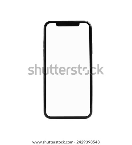 Smartphone mockup with blank screen for template banner. Clipping path.