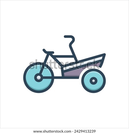 Vector colorful illustration icon for cargo bike