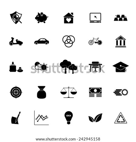 Sufficient economy icons on white background, stock vector