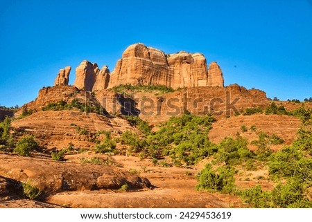 Cathedral Rock Sedona - Desert Peaks and Blue Sky Royalty-Free Stock Photo #2429453619