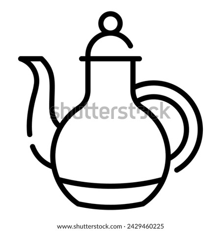 Arabic Teapot Simple Line Icon Logo Symbol	